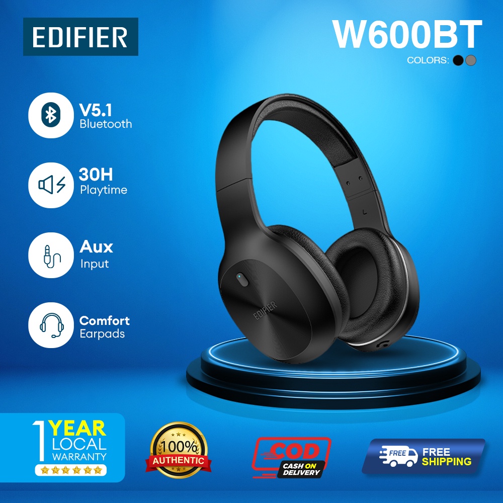 Edifier W600BT Bluetooth 5 1 Connectivity Comfort Earpads AUX Input