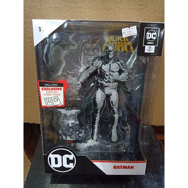 DC MCFARLANE BLACK ADAM WAVE 1 BATMAN LINE ART VARIANT GOLD LABEL