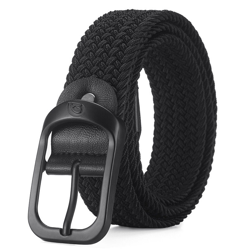 Extreme Fashion Elastic Men Belt Metal Pin Buckle Braided Stretch