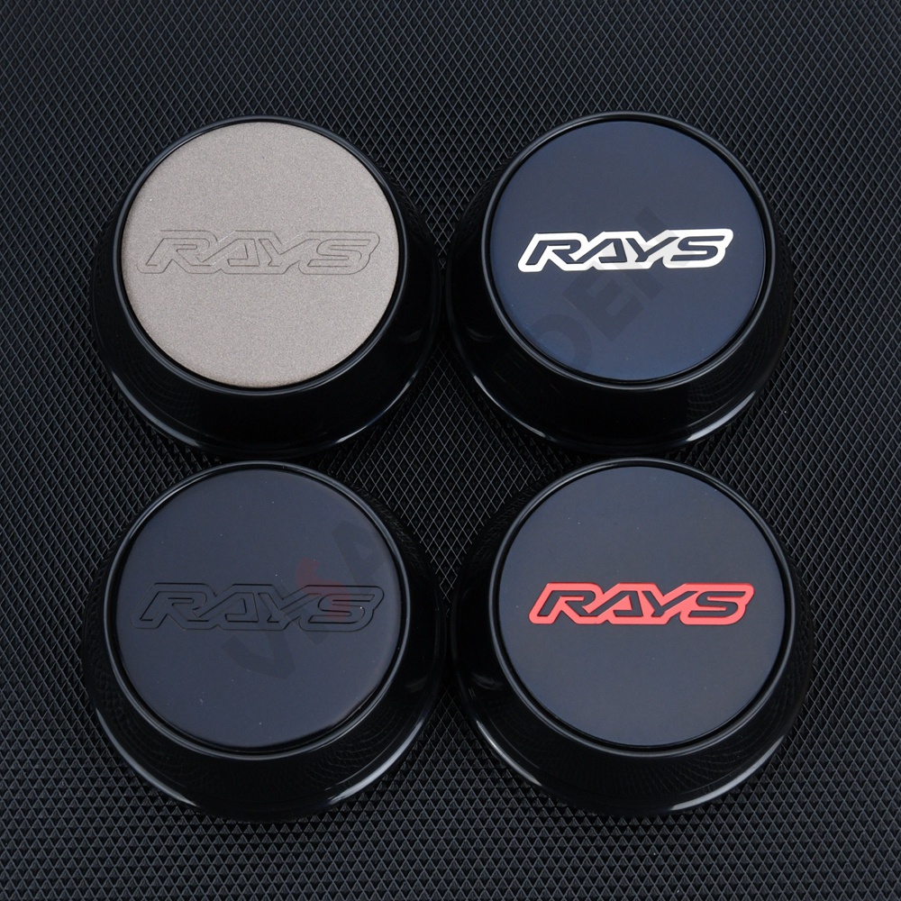 4PCS Sport Rim Wheel Cap 61MM Clip Diameter VOLK RAYS Logo Sticker