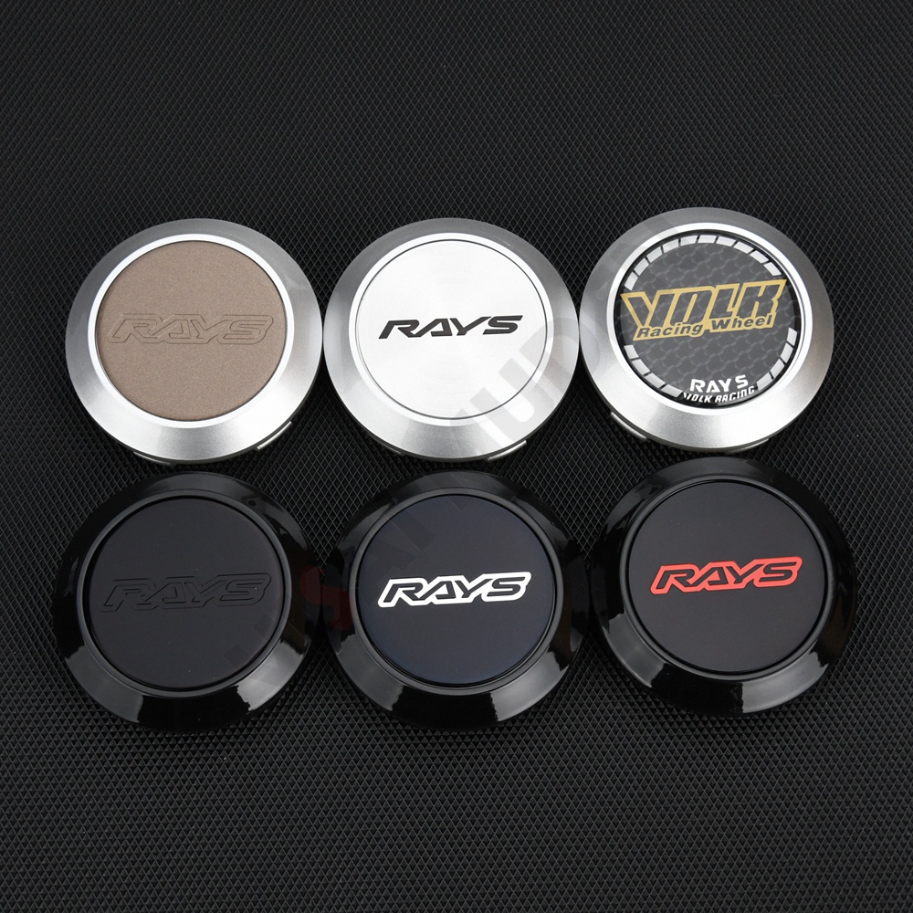 4PCS RAYS Rim Cap 64MM Clip Diameter VOLK Racing Logo Sticker Wheel