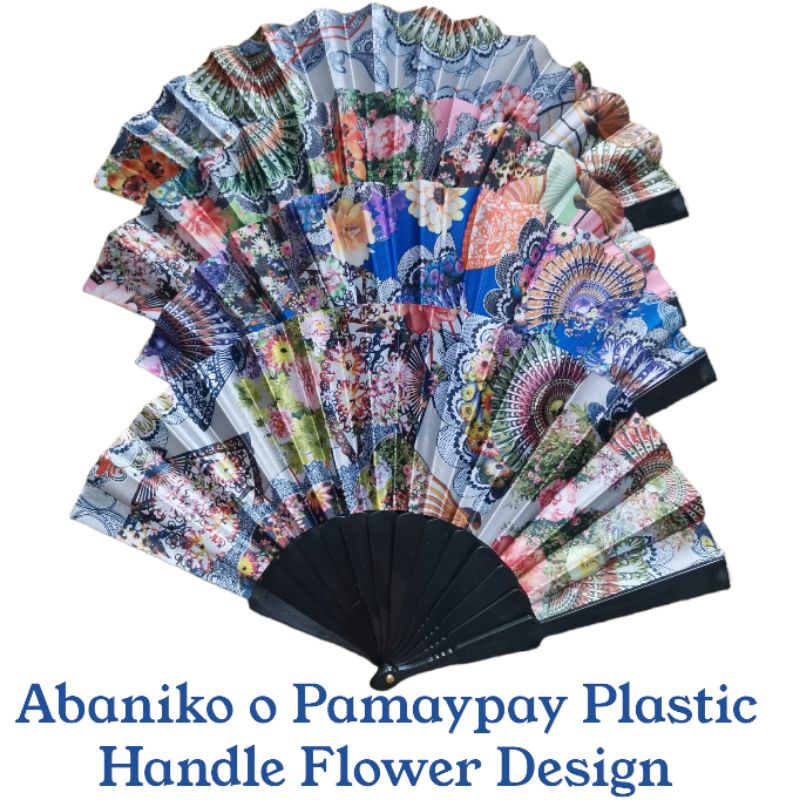 Abaniko O Pamaypay Plastic Handle Flower Design Shopee Philippines