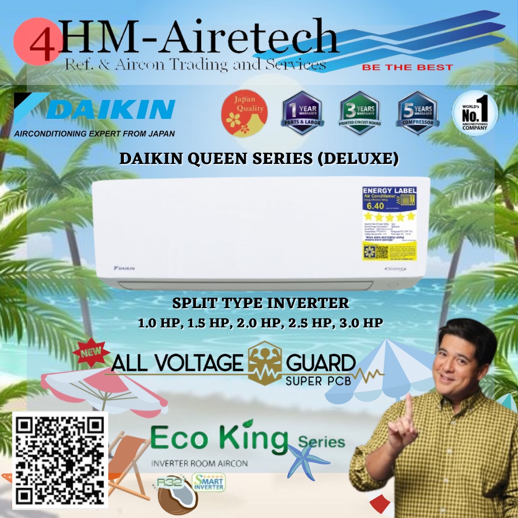 FOURHM DAIKIN 1 0HP R32 D SMART QUEEN SERIES SPLIT TYPE INVERTER AIRCON