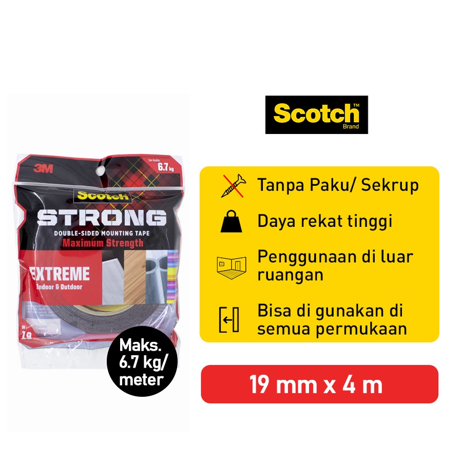 M Scotch Extreme Mounting Tape M Mm X M Outdoor Indoor