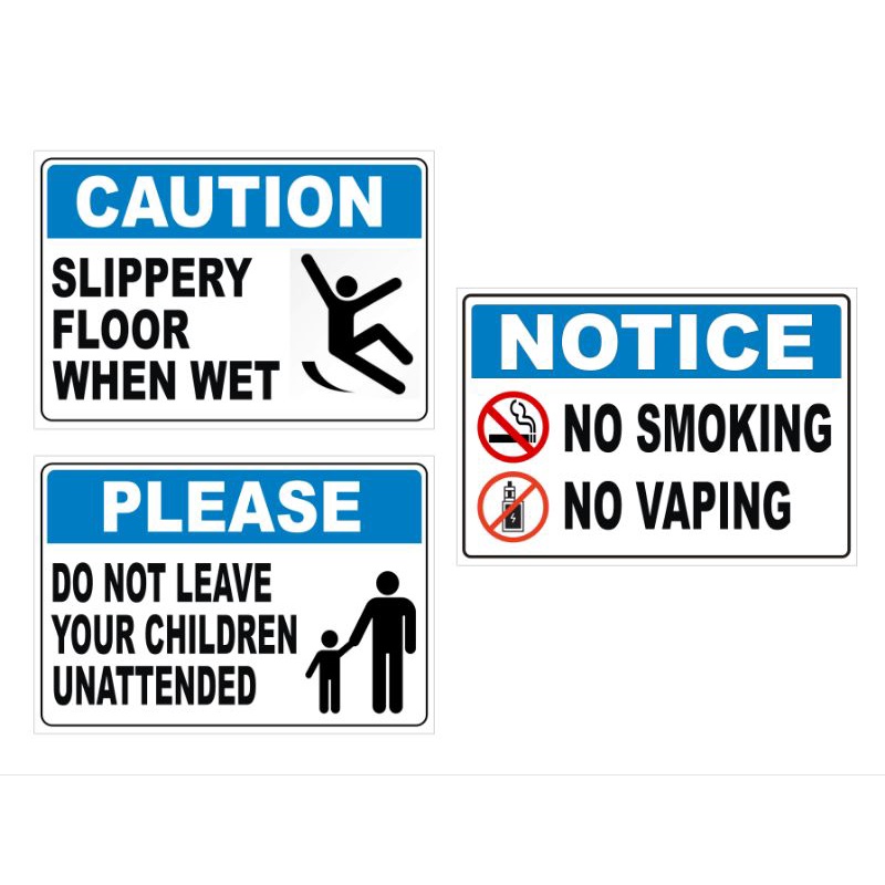 PVC Plastic A4 Size Signage For Establishments Slippery Floor When Will