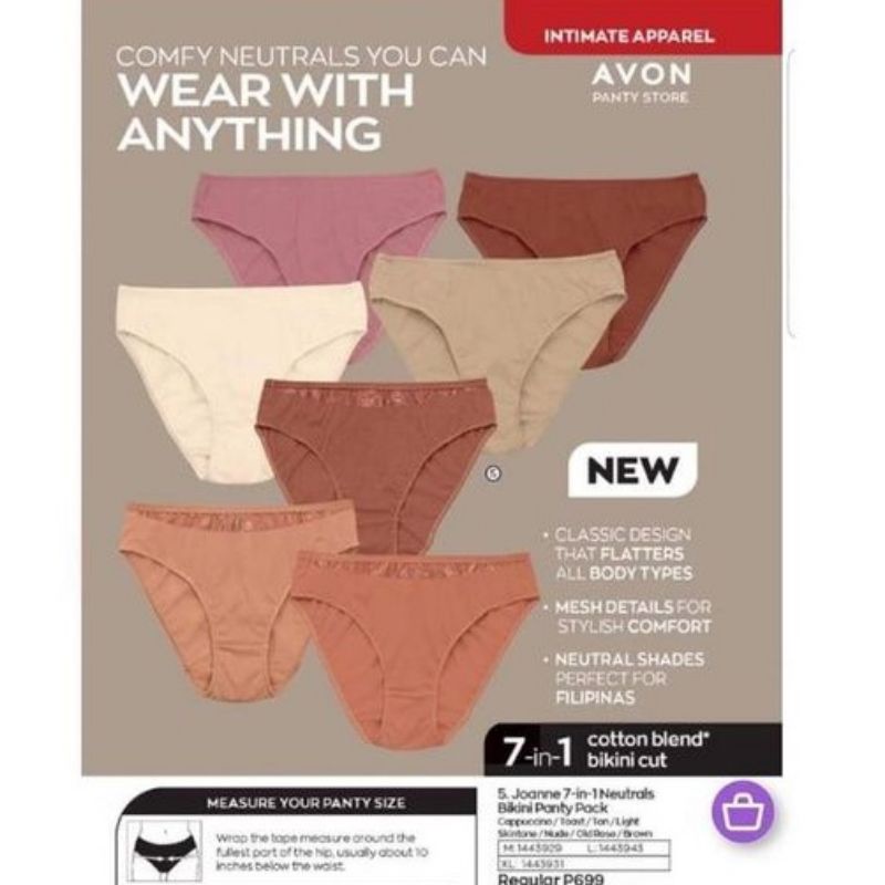 Avon Joanne In Neutrals Bikini Panty Pack Shopee Philippines