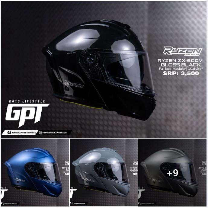 RYZEN HELMET ZX600V MODULAR DUAL VISOR MONO Shopee Philippines