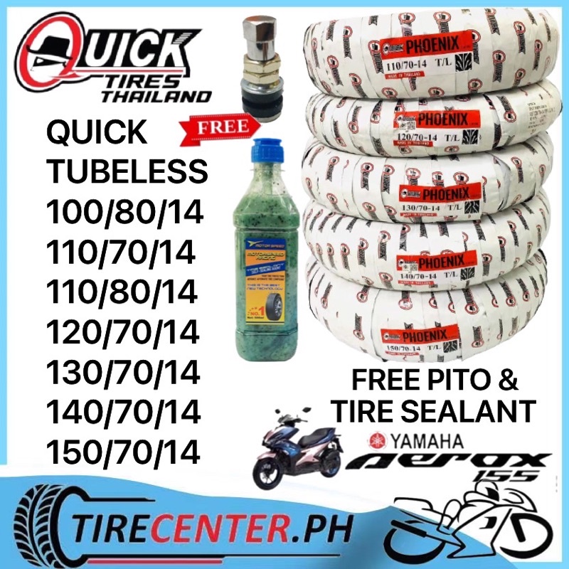 QUICK TIRE FREE TIRE SEALANT PITO PHOENIX TUBELESS By 14 For Aerox