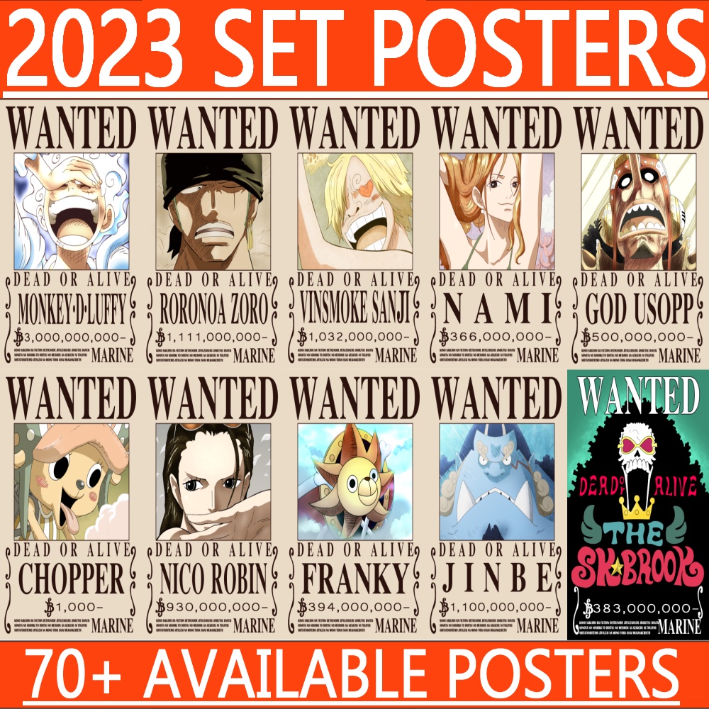 One Piece Wanted Poster Set LATEST BOUNTIES Strawhat Pirates Shopee Philippines