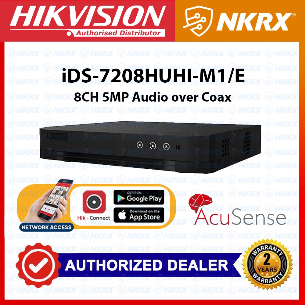 Hikvision IDS 7208HUHI M1 E AcuSense 8MP 5MP 8CH CCTV DVR Audio Over