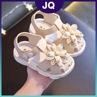 JQ 18-25 Flower Sandals For Baby Girls Pearl Design Korean Style Princess Sandals Toddler