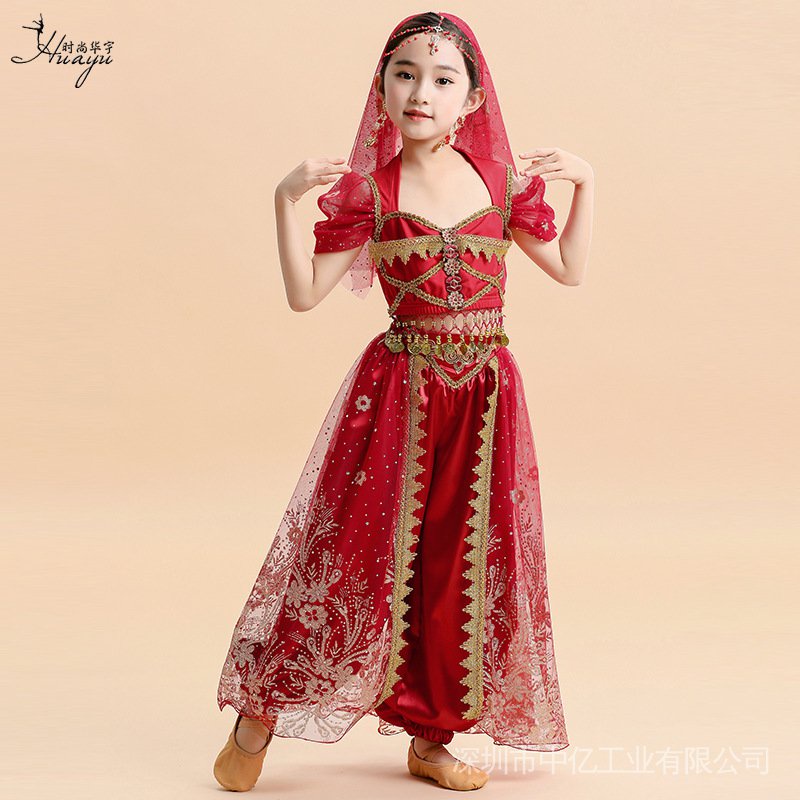 Children's Belly Dance New Jasmine Princess Costume Indian Aladdin Magic Lamp Girls' Performance
