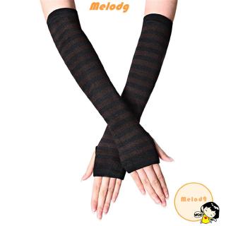 MELODG Cotton Arm Cover Long Sleeve Fingerless Long Glove
