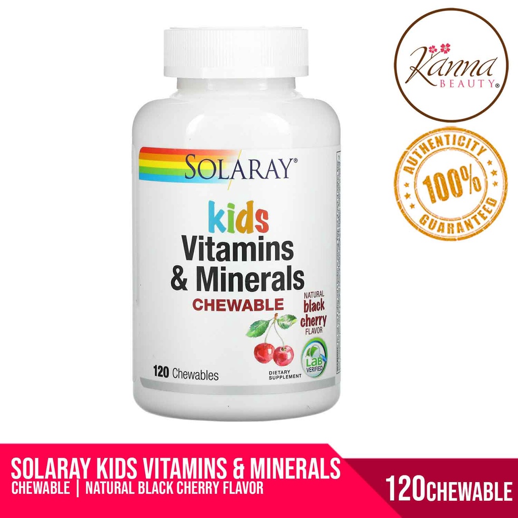 Solaray Kids Vitamins & Minerals Chewable Natural Black Cherry 120