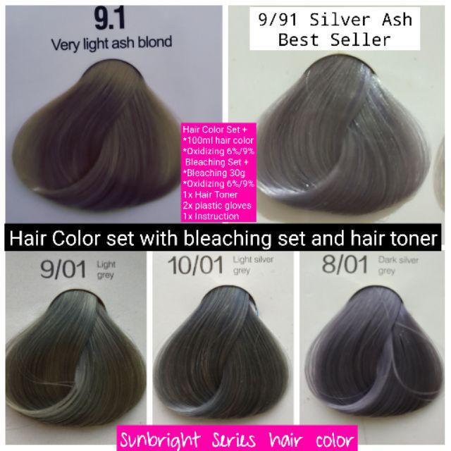 Hair Color Set With Bleaching Set And Hair Toner Shopee Philippines