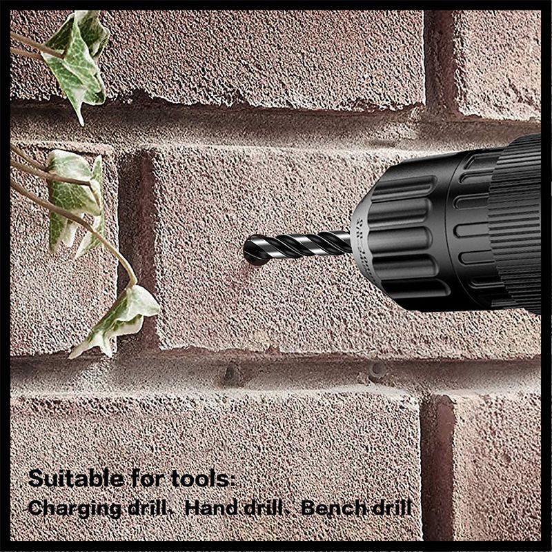 10-Piece Masonry Drill Bits Set for Tile Glass Ceramic Brick Wood, 1/8 to 1/2 Inch Drilling Bits with Handle