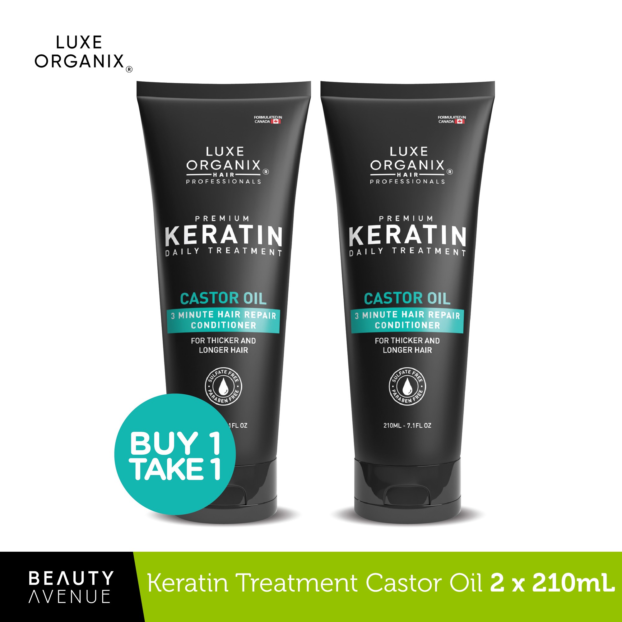 Luxe Organix Premium Keratin Castor Oil 210ml B1T1 Shopee Philippines