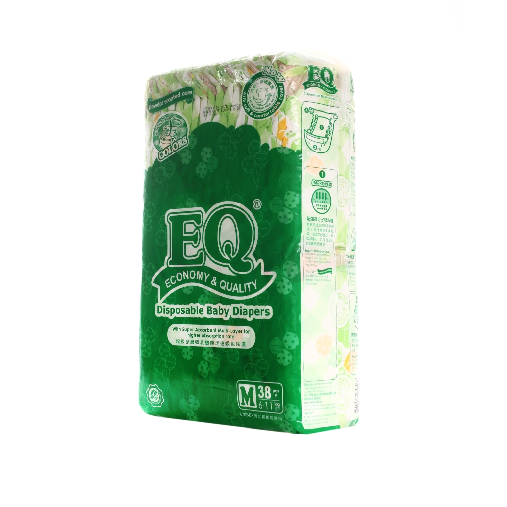 EQ Colors Big Pack Medium 38's - Tape Baby Diapers