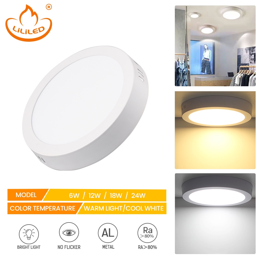LiLi LED Round Downlight Ceiling light 6W 12W 18W 24W Surface Mounted