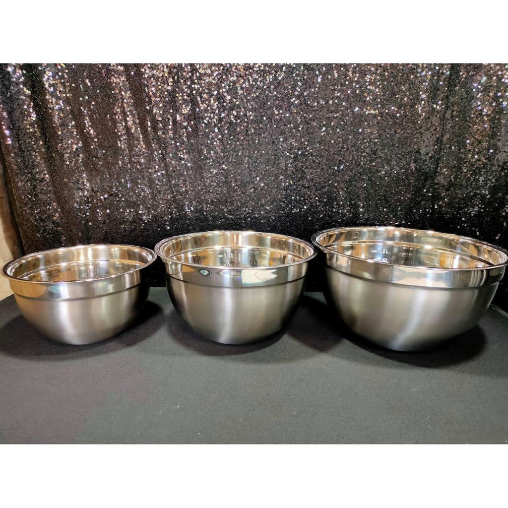 Stainless Mixing Bowl ( 22 cm, 26 cm, 30 cm) Shopee Philippines