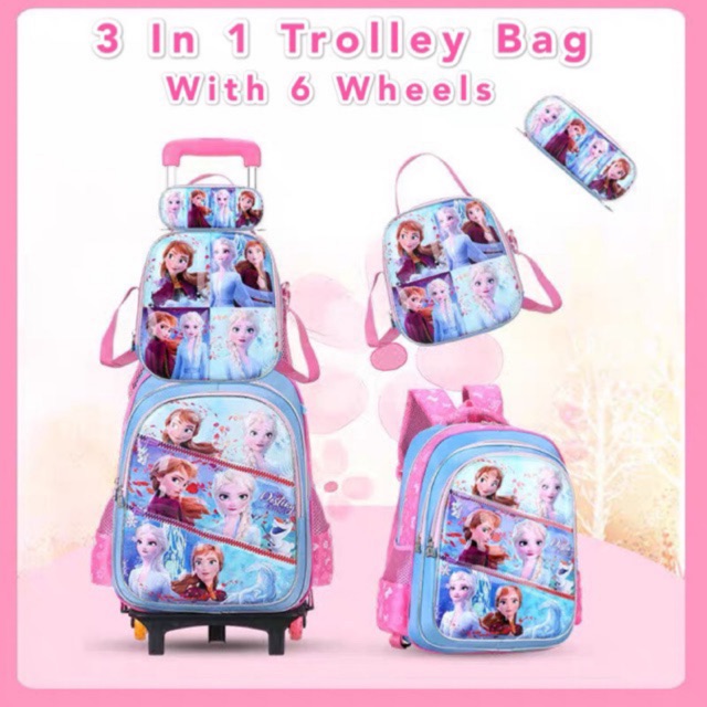 character trolley school bags