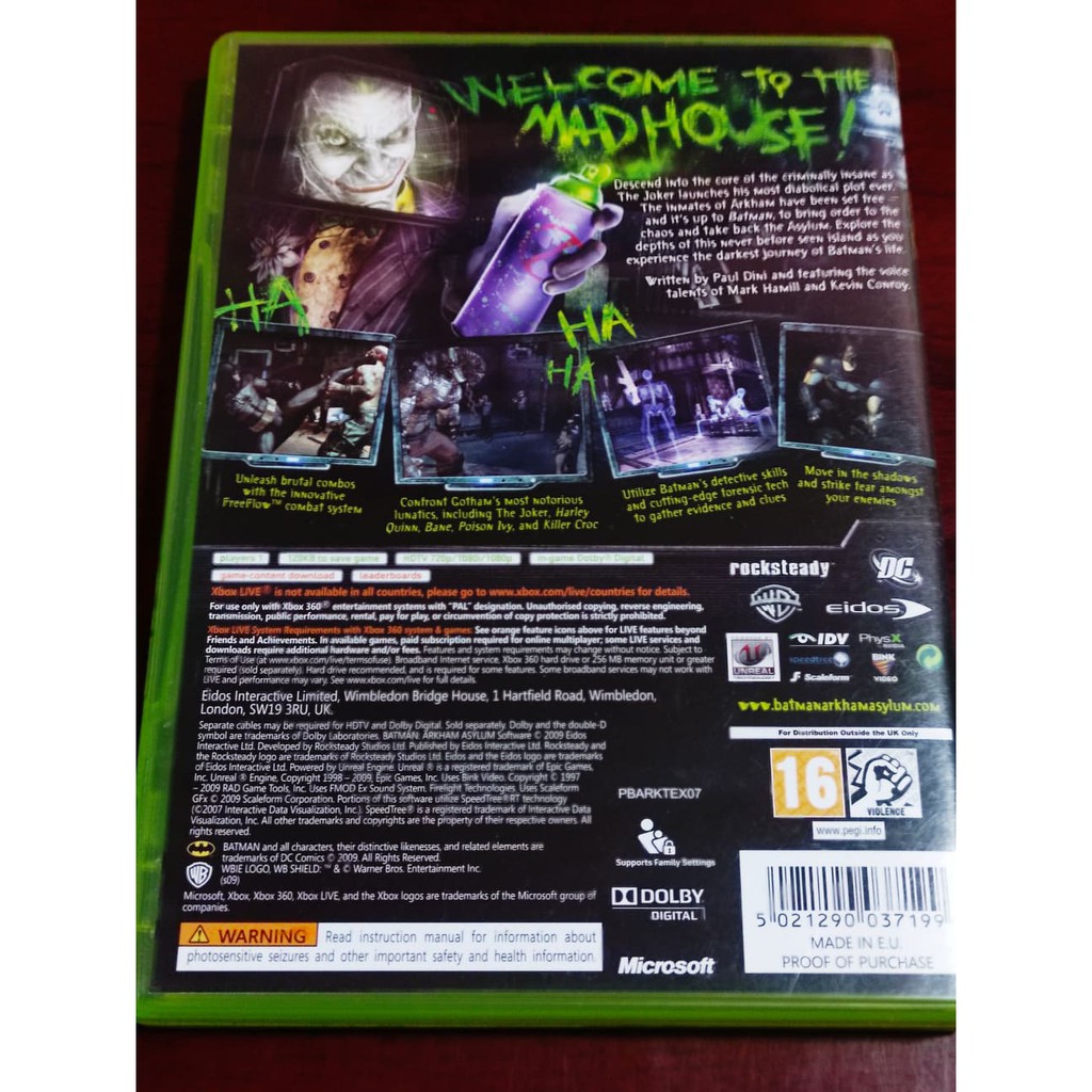 Batman: Arkham Asylum - xbox 360 | Shopee Philippines