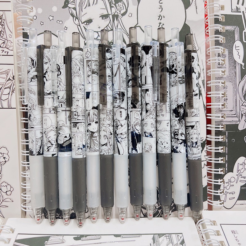 Anime Character Pen Black Cute Comic Press Gel Pen Student Stationery