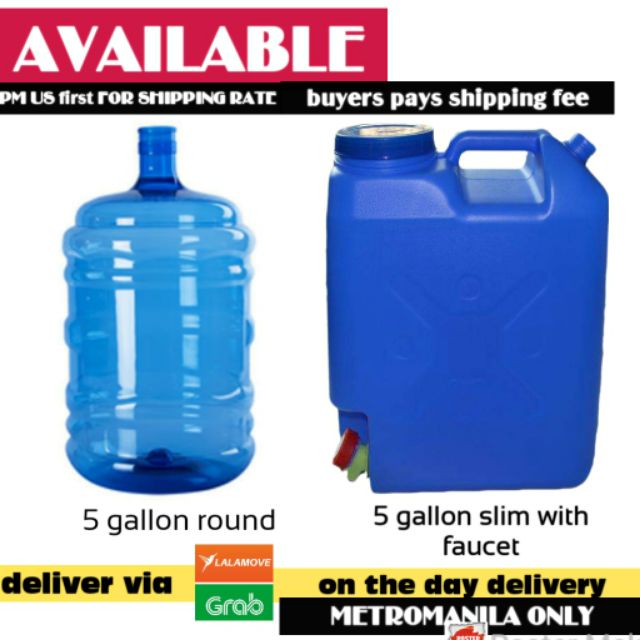 5 gallon slim water container for sale