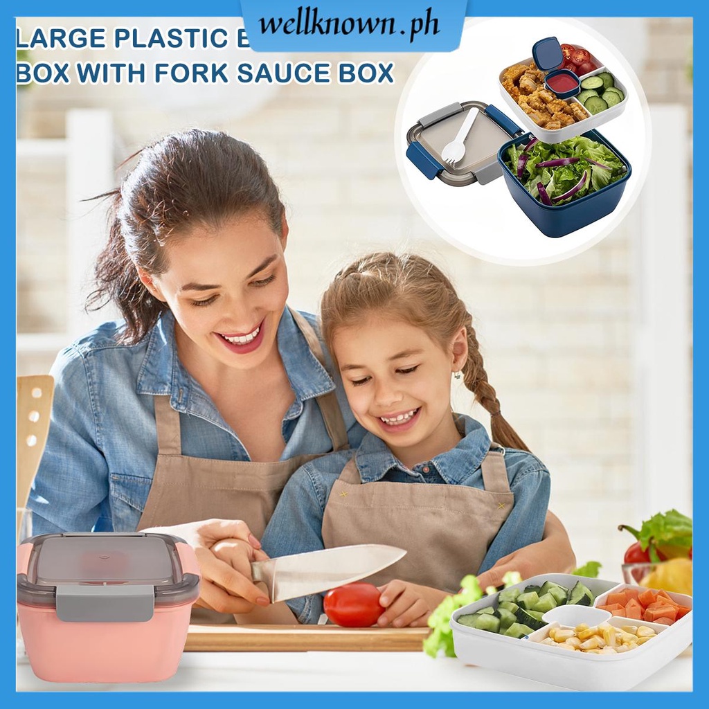 Bento Box Salad Lunch Box 1500ml Bento Lunch Box Containers with 3 ...