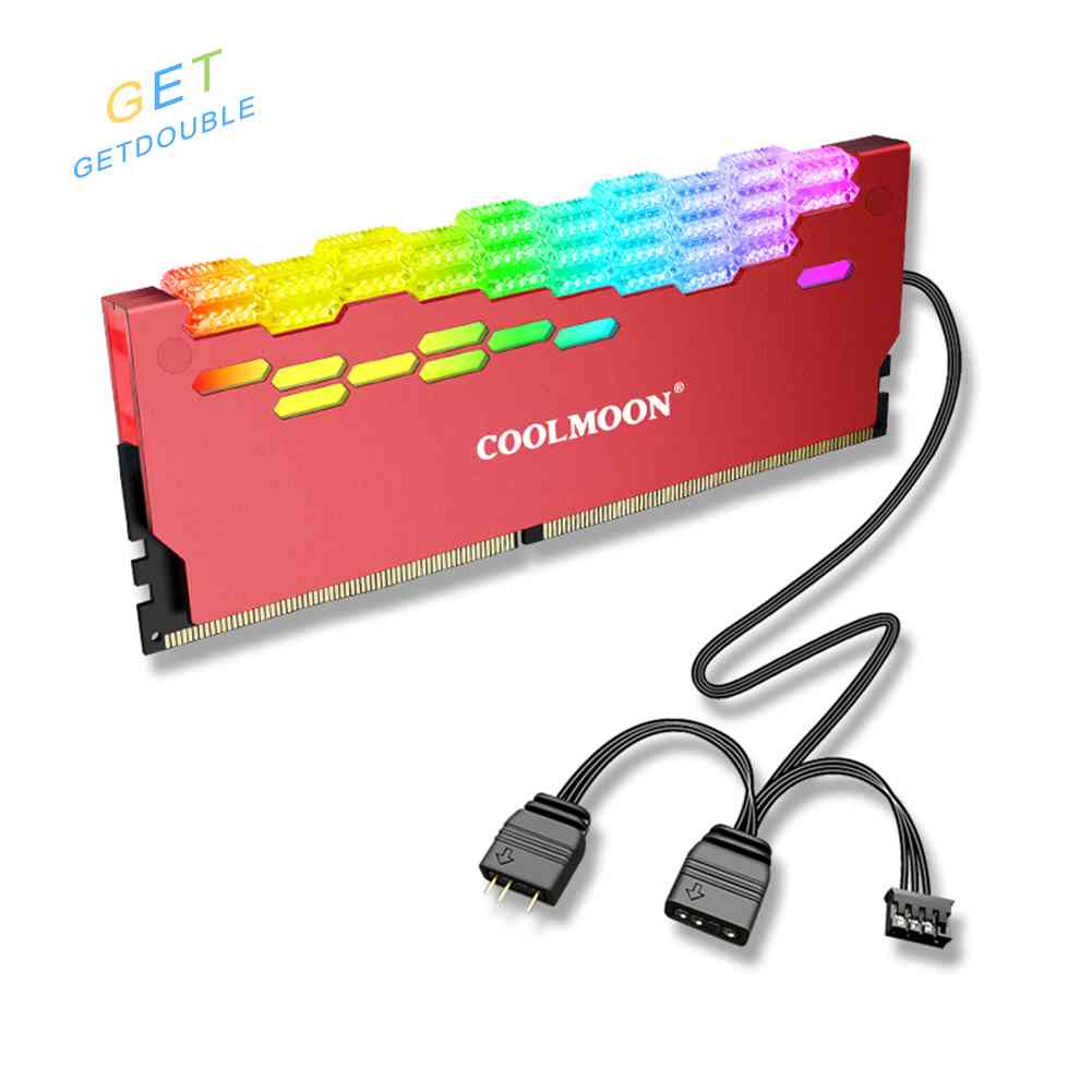 GETDB COOLMOON RA2 RAM Memory Bank Heat Sink ARGB Colorful Flashing
