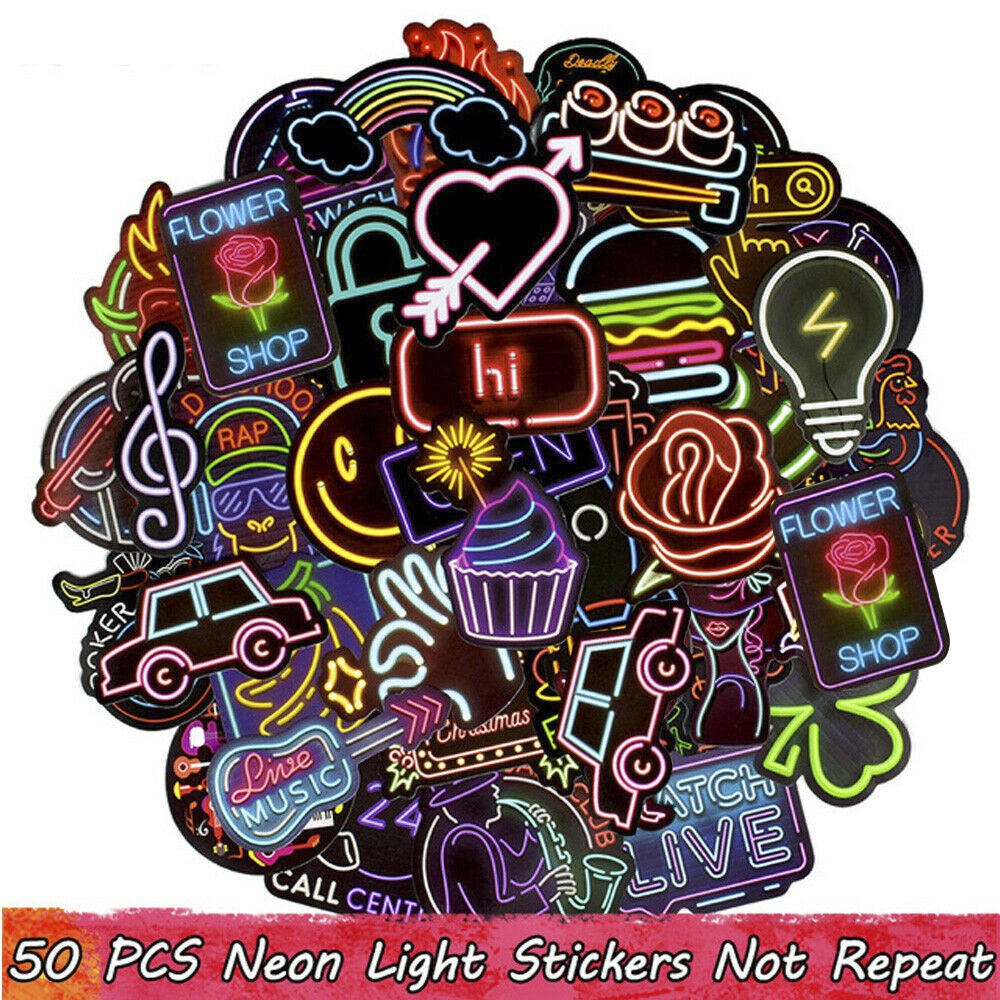 50 Pieces Stickers Skateboard Sticker Graffiti Laptop Car Luggage
