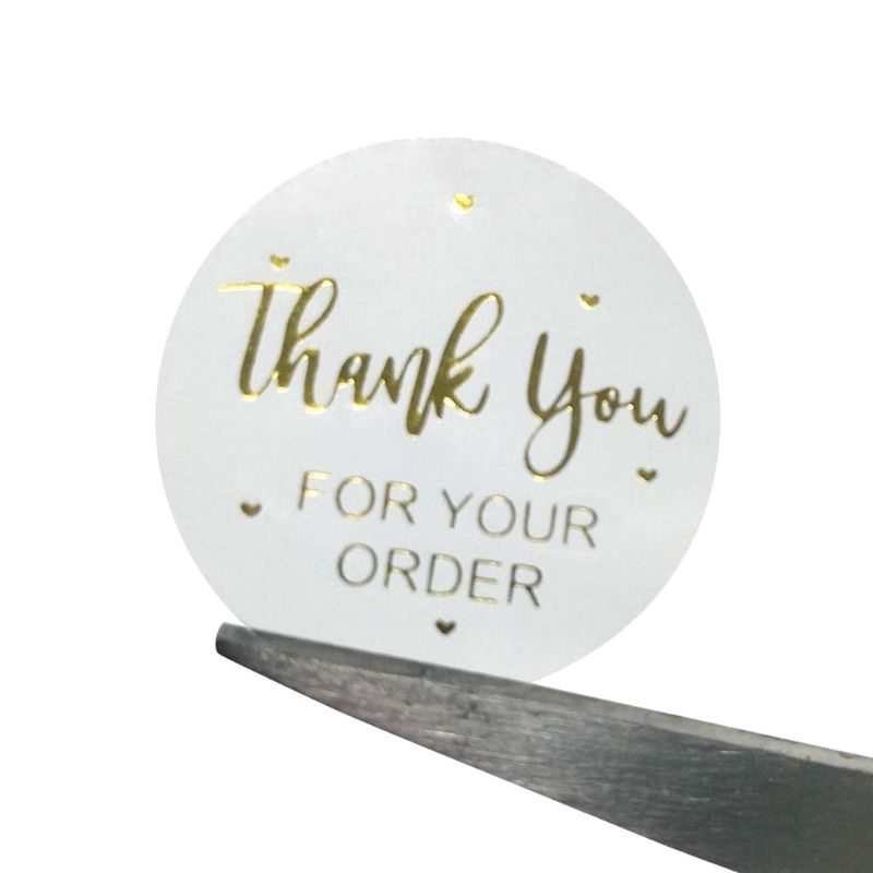 500pcs/roll Round Thank You for Your Order Heart Sticker Handmade Seal Labels 