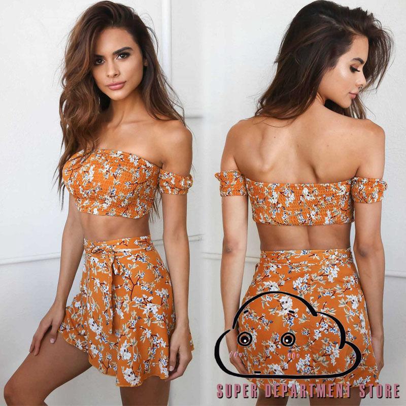 two piece crop top dress