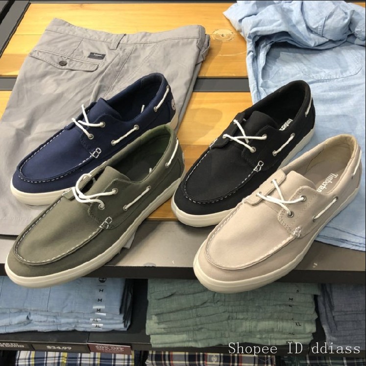 timberland canvas boat shoes