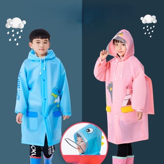 Children's Raincoat EVA With Schoolbag Position Primary School Students Big Brim Boys Girls Plus Extra Thick Poncho Jacket Rain Gear