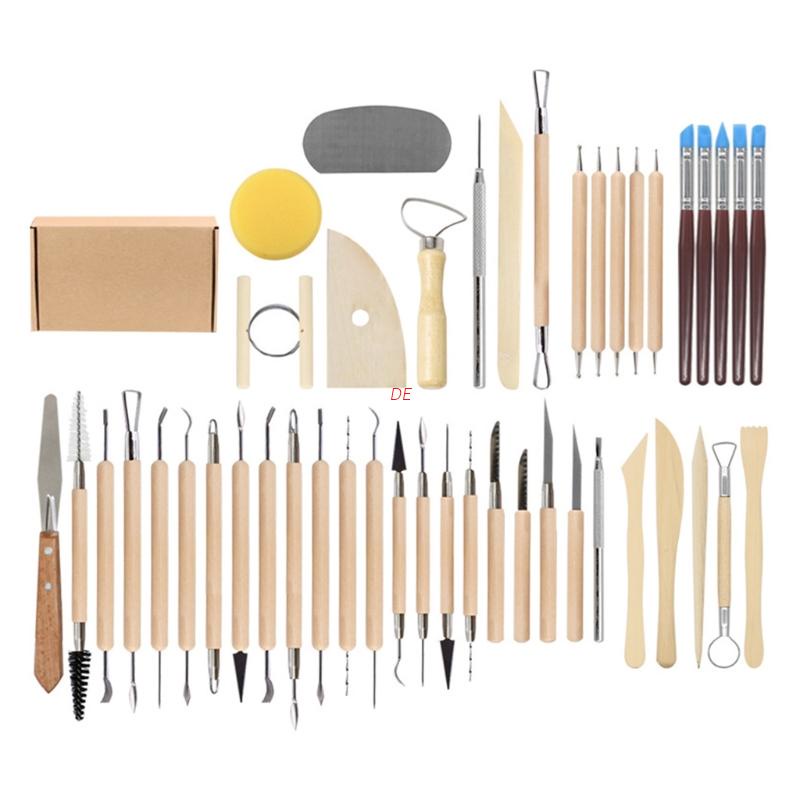 DE Clay Pottery Tools Pack of 45pcs Ideal for All Level Sculptors ...