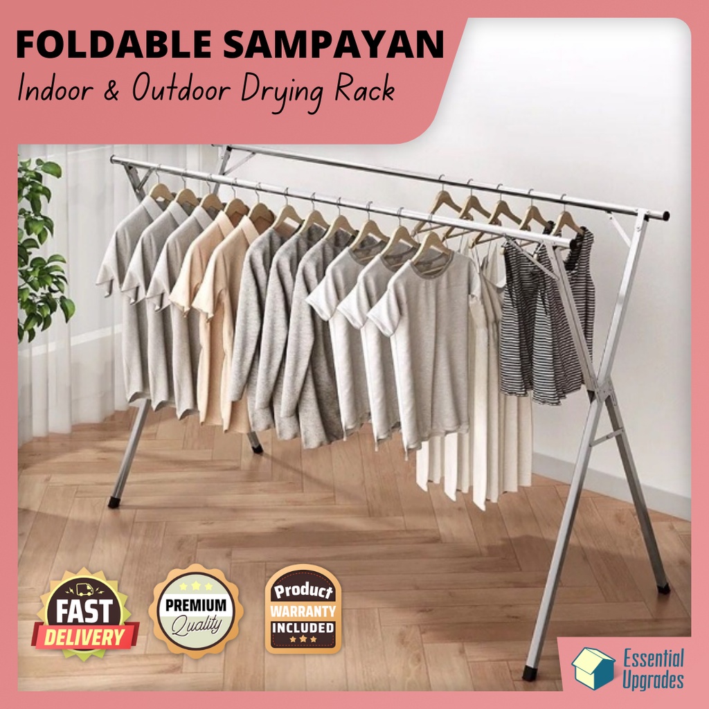 X Type BIG Sampayan Stainless Clothes Drying Rack Folding Indoor ...