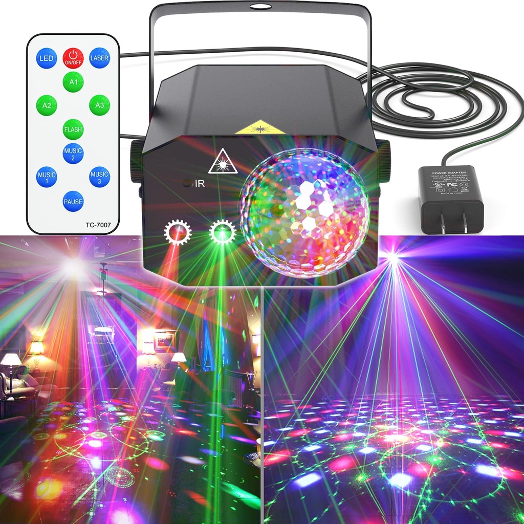 Disco Lights Party Light GEELIGHT DJ Stage Lighting Projector7 Colors Water Ripple Light for Home KTV Birthday Wedding Club Pub Christmas Halloween Parties Club 