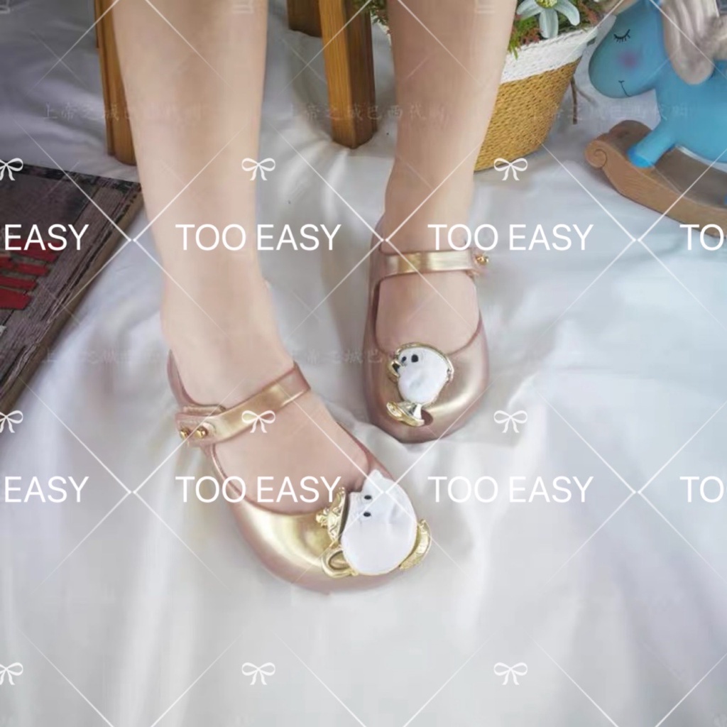 【Philippine cod】 Melissa Beauty and the Beast Girl's Jelly shoes princess shoes OEM(1-4years Old