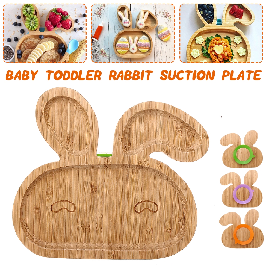 wooden baby plate