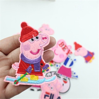 Patches for Clothes Embroidered Peppa Pig Peppa Pig Cloth Sticker Children Cartoon Embroidery Patch Size Patch Clothes P #3