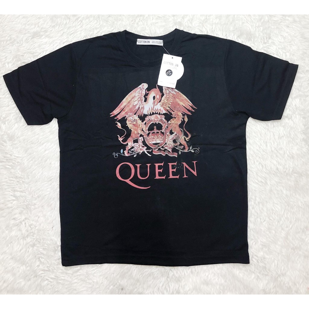 Cotton On Queen Oversized Shirts Unisex Bandshirts Printed Tee Graphic Statement Shirts Vintage