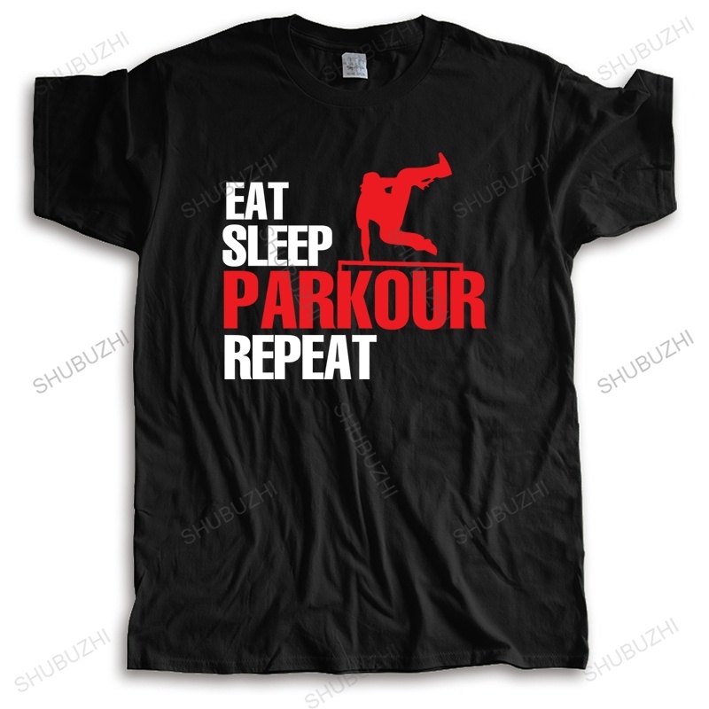 Gildan New Eat Sleep Parkour Reapeat Free Runn T Shirt Funny Parkour Runner Adult 100% Cotton Customized streetwear Tees T-shirt