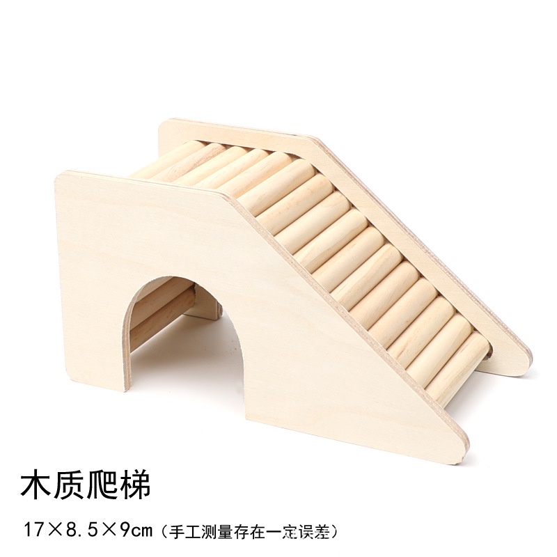 Hamster Wooden Stairs To Avoid Tunnels Golden Bear House Climbing Birch Bridge Curved Tree Hole. #4