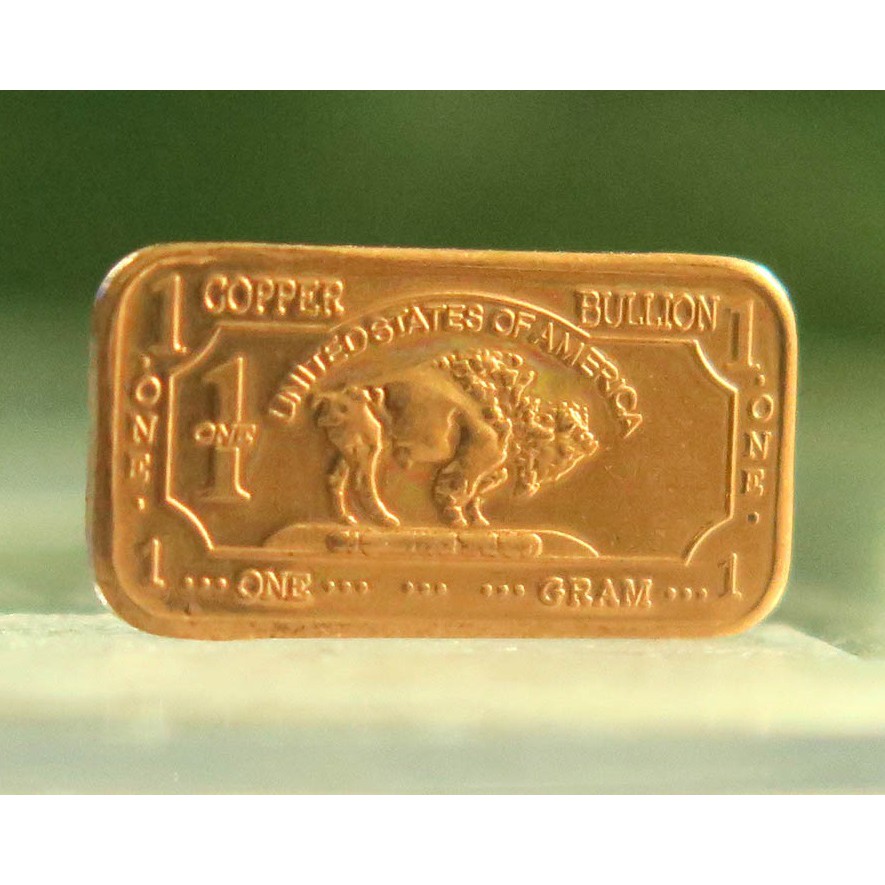 1 gram USA Buffalo .999 Fine Copper Bullion Bar Cu Element 1g Shopee