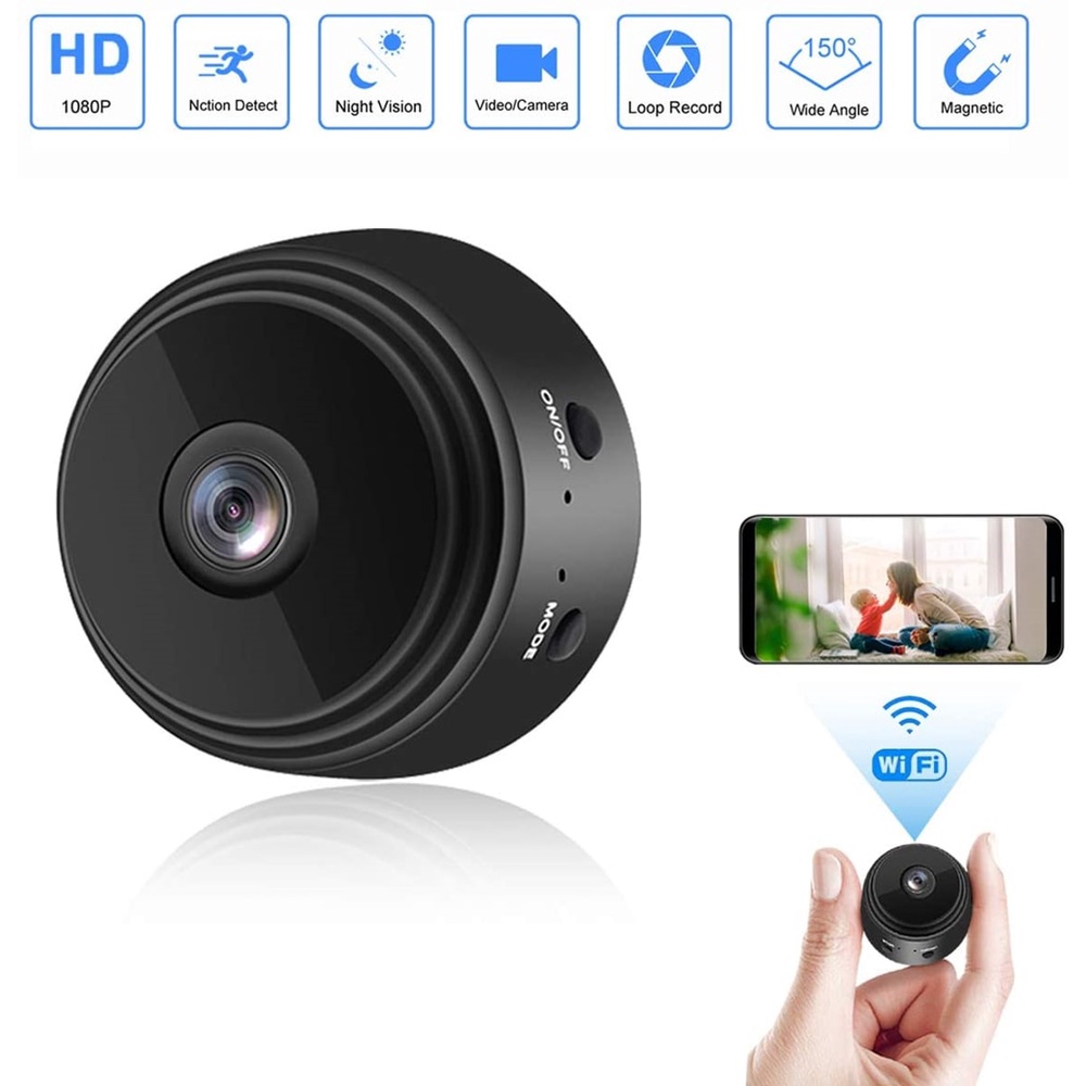 Fumei Hidden 1080P Night Vision Wireless IP Cam WiFi Mini Camera with Battery Local or Remote Monitoring for Car Home Office