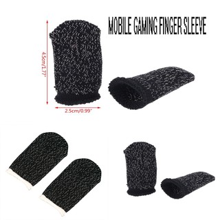 CRE 1Pair Sweat-Proof Knitted Fabric Cover Game Touch Screen Thumb Game Pad Finger Sleeves