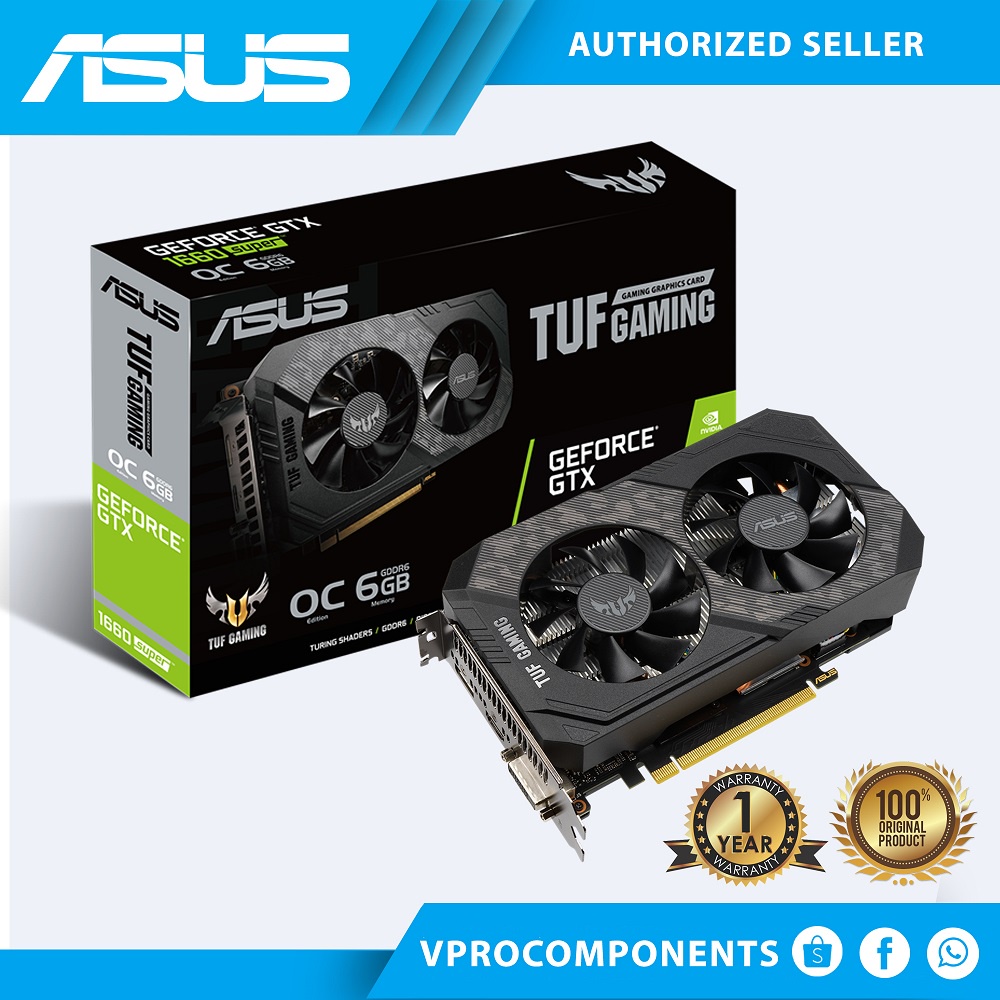 ASUS GTX 1660 SUPER TUF GAMING OC 6GB (TUF-GTX1660S-O6G-GAMING ...