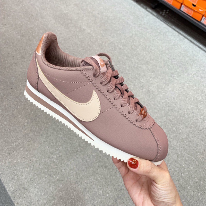 nike cortez leather rose gold