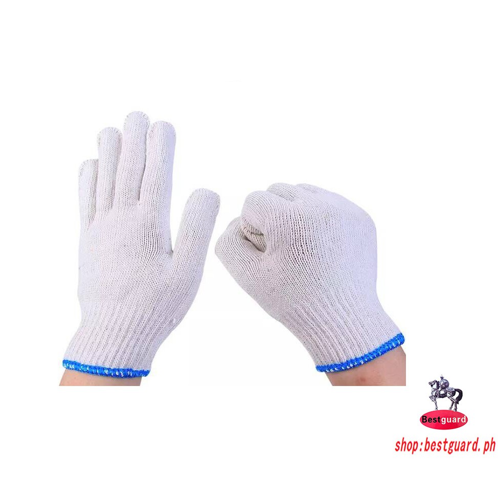 Bestguard 12Pairs G0321 Heavy Duty Cotton Gloves 700G White Shopee